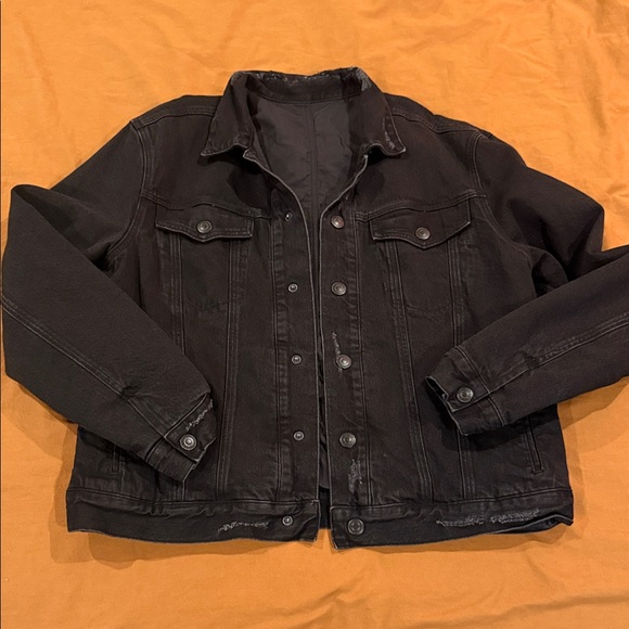 All Saints Reversible Men's Black Denim Jacket L - Picture 1 of 9